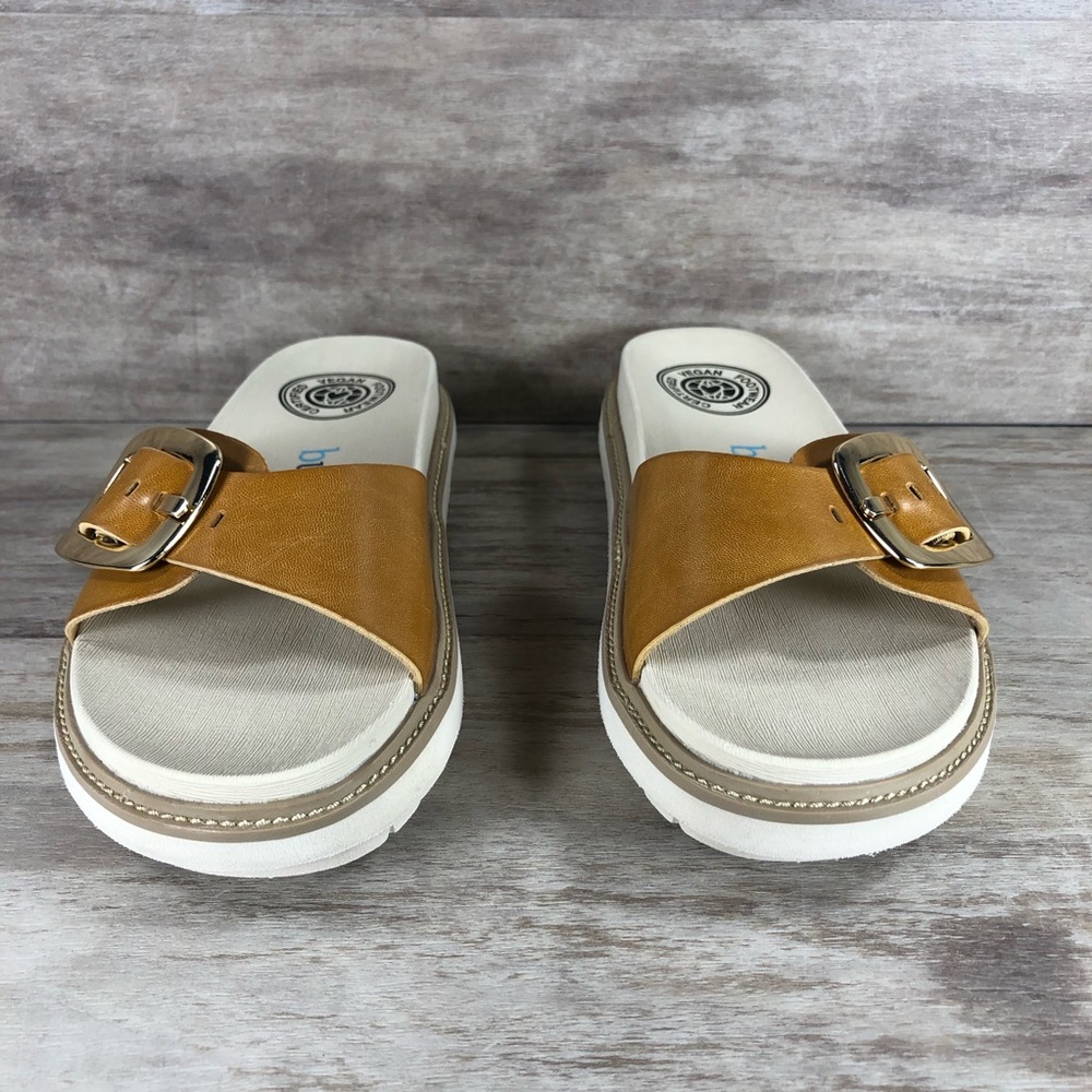NEW Bussola Pinoye Sandal Vegan Brown with Gold Buckle Women 6.5, 7.5, 8.5 - Picture 3 of 13
